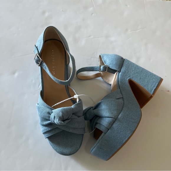 Women’s Denim Chunky Platform Sandals - Picture 5 of 6